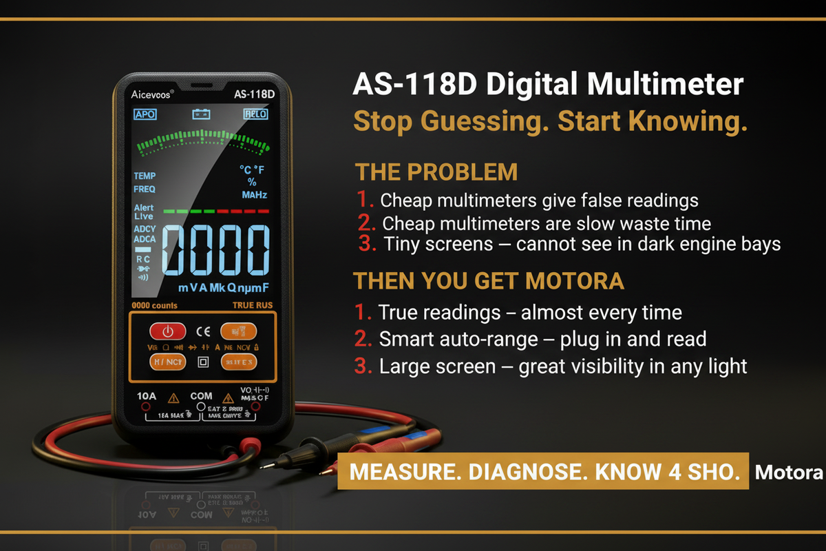 AS-118D Digital Multimeter Infographic